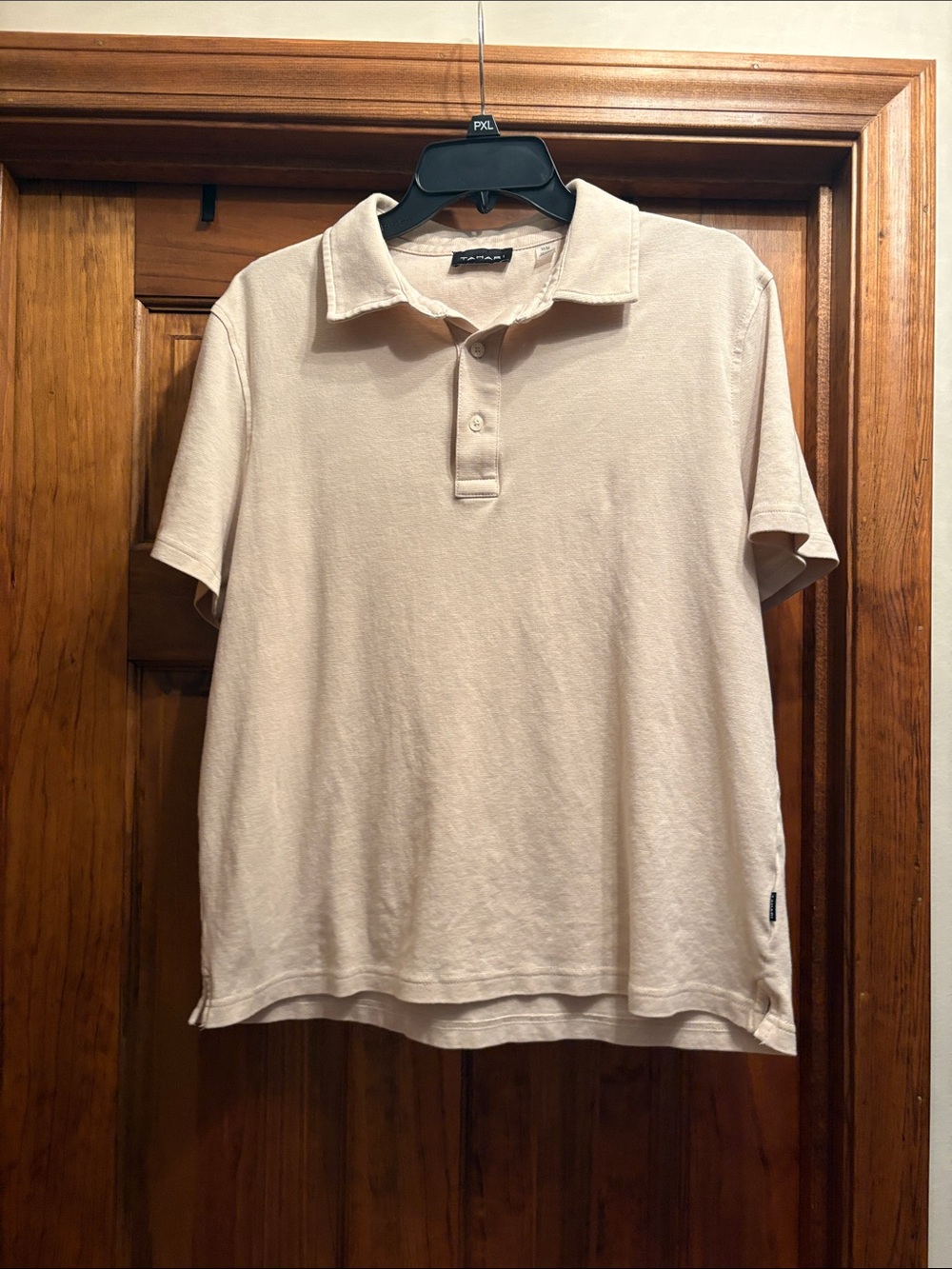 Polo TAHARI Light Beige Short-Sleeve Polo